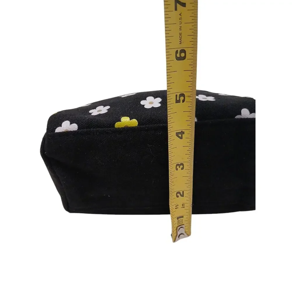 Marc Jacobs Daisy Black Makeup Cosmetics Bag Pouch Flowers Designer Canvas‎